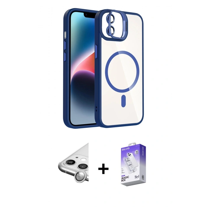 MARSİLYAN™- iPhone 11 Kılıf Yadigar Asil Koleksiyonu - Siyah Bilvis 5in1 3D Magic Cam Ekran Koruyucu + Raze Metal Kamera Lens - GS