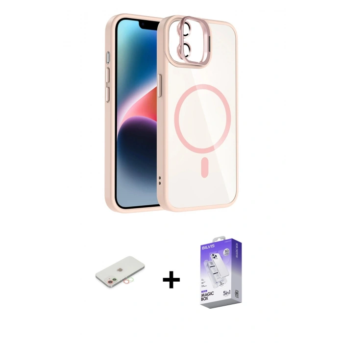 MARSİLYAN™- iPhone 11 Kılıf Yadigar Asil Koleksiyonu - Siyah Bilvis 5in1 3D Magic Cam Ekran Koruyucu + Renkli Kamera Lens Koruma Cam - YL