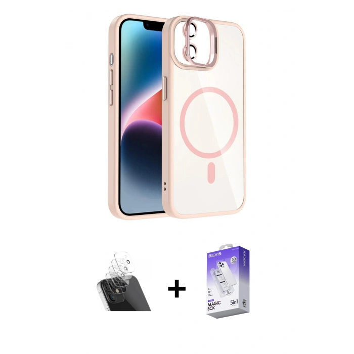 MARSİLYAN™- iPhone 11 Kılıf Yadigar Asil Koleksiyonu - Siyah Bilvis 5in1 3D Magic Cam Ekran Koruyucu + Şeffaf Kamera Lens Koruma Cam