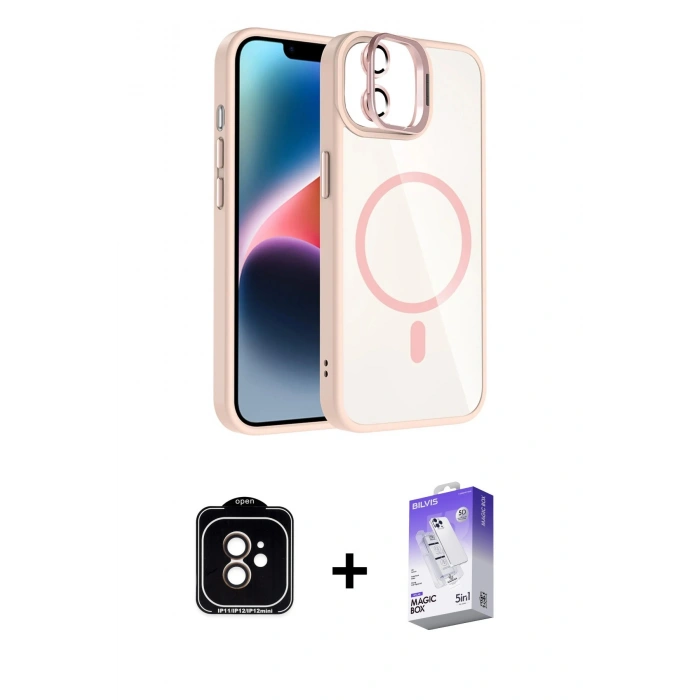MARSİLYAN™- iPhone 11 Kılıf Yadigar Asil Koleksiyonu - Siyah Bilvis 5in1 3D Magic Cam Ekran Koruyucu + PVD Metal Kamera Lens - TU