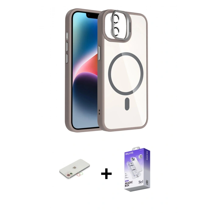 MARSİLYAN™- iPhone 11 Kılıf Yadigar Asil Koleksiyonu - Siyah Bilvis 5in1 3D Magic Cam Ekran Koruyucu + Renkli Kamera Lens Koruma Cam - YL