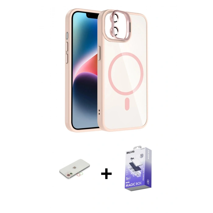 MARSİLYAN™- iPhone 11 Kılıf Yadigar Asil Koleksiyonu - Siyah Bilvis 5in1 5D Magic Hayalet Cam Ekran Koruyucu + Renkli Kamera Lens Koruma Cam - YL