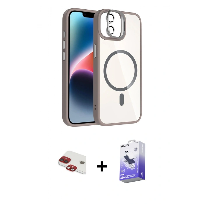 MARSİLYAN™- iPhone 11 Kılıf Yadigar Asil Koleksiyonu - Siyah Bilvis 5in1 5D Magic Hayalet Cam Ekran Koruyucu + Pers Alüminyum Kamera Lens - KI