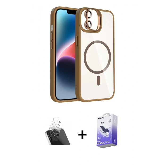 MARSİLYAN™- iPhone 11 Kılıf Yadigar Asil Koleksiyonu - Siyah Bilvis 5in1 5D Magic Hayalet Cam Ekran Koruyucu + Kamera Lens Koruma Cam - SF