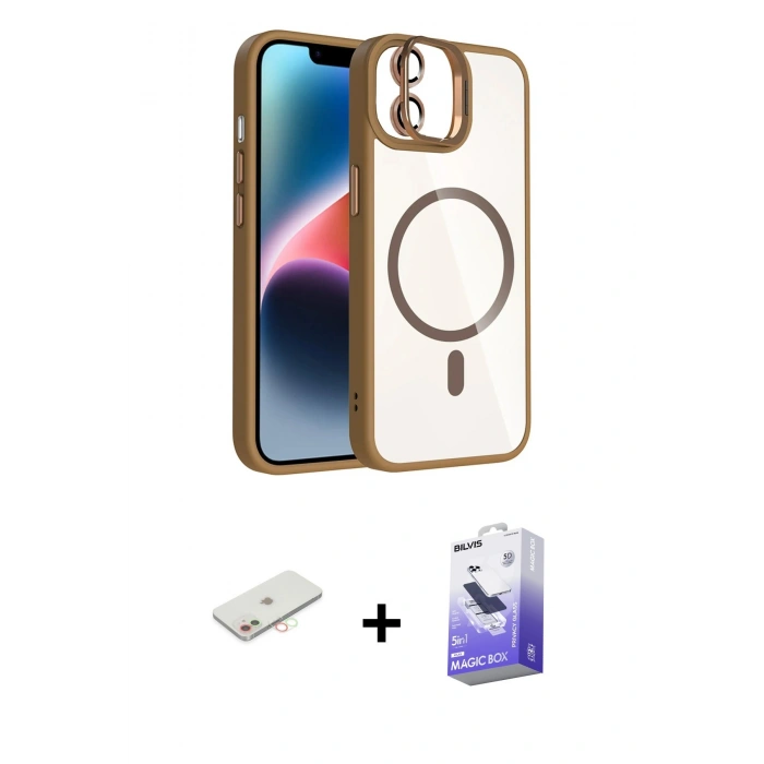 MARSİLYAN™- iPhone 11 Kılıf Yadigar Asil Koleksiyonu - Siyah Bilvis 5in1 5D Magic Hayalet Cam Ekran Koruyucu + Renkli Kamera Lens Koruma Cam - YL