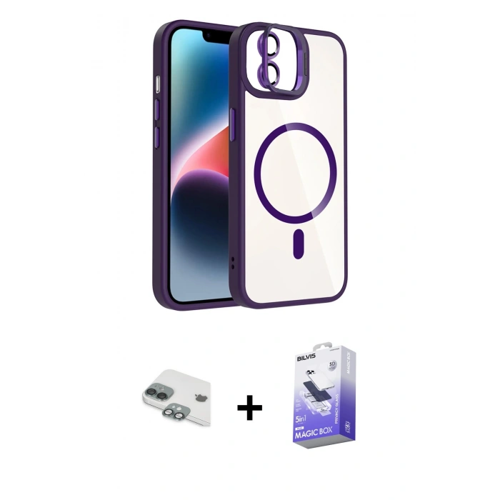 MARSİLYAN™- iPhone 11 Kılıf Yadigar Asil Koleksiyonu - Siyah Bilvis 5in1 5D Magic Hayalet Cam Ekran Koruyucu + Pers Alüminyum Kamera Lens - YL