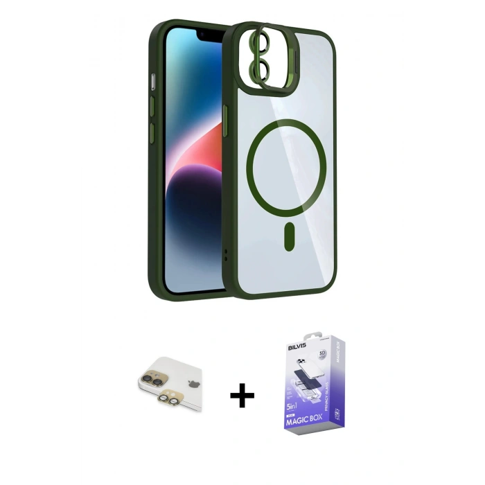 MARSİLYAN™- iPhone 11 Kılıf Yadigar Asil Koleksiyonu - Siyah Bilvis 5in1 5D Magic Hayalet Cam Ekran Koruyucu + Pers Alüminyum Kamera Lens - GD