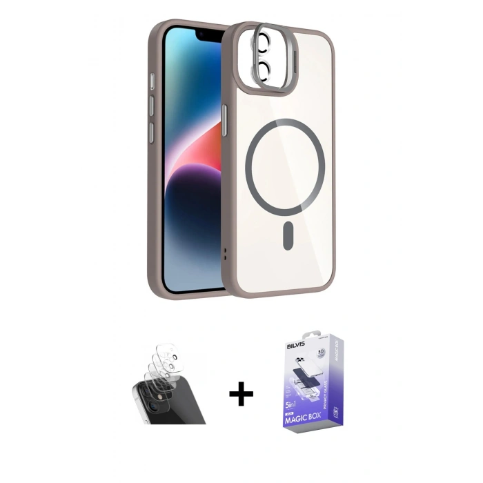 MARSİLYAN™- iPhone 11 Kılıf Yadigar Asil Koleksiyonu - Siyah Bilvis 5in1 5D Magic Hayalet Cam Ekran Koruyucu + Kamera Lens Koruma Cam - SF
