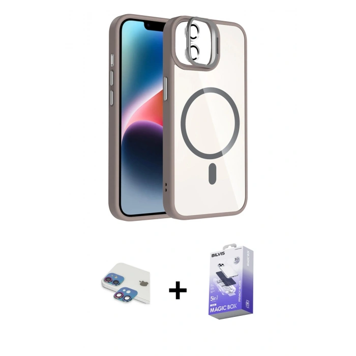 MARSİLYAN™- iPhone 11 Kılıf Yadigar Asil Koleksiyonu - Siyah Bilvis 5in1 5D Magic Hayalet Cam Ekran Koruyucu + Pers Alüminyum Kamera Lens - GI