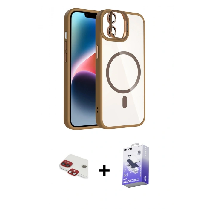 MARSİLYAN™- iPhone 11 Kılıf Yadigar Asil Koleksiyonu - Siyah Bilvis 5in1 5D Magic Hayalet Cam Ekran Koruyucu + Pers Alüminyum Kamera Lens - KI