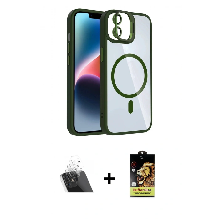 MARSİLYAN™- iPhone 11 Kılıf Yadigar Asil Koleksiyonu - Siyah Buffer Cam Ekran Koruyucu + Kamera Lens Koruma Cam - SF