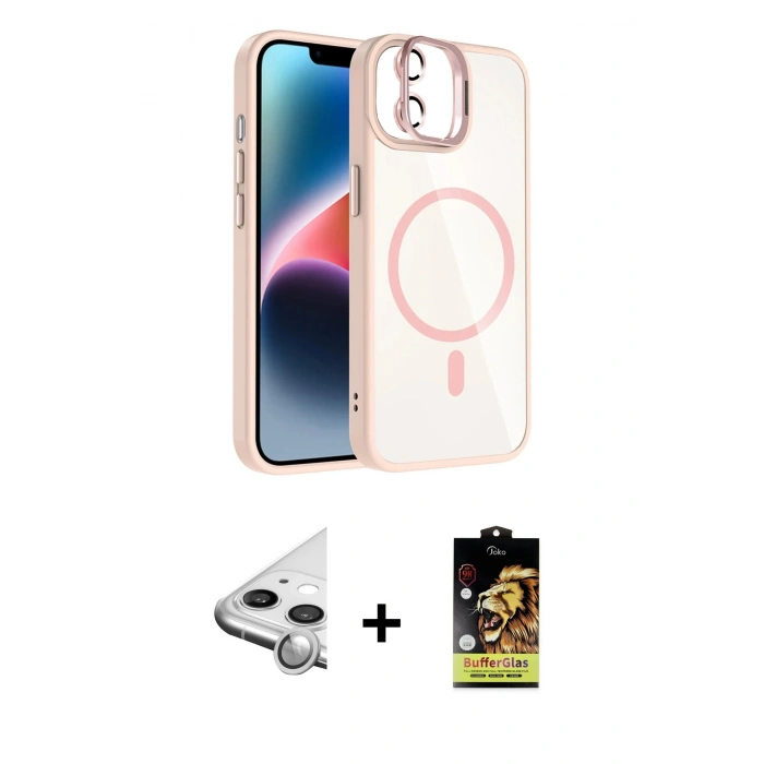 MARSİLYAN™- iPhone 11 Kılıf Yadigar Asil Koleksiyonu - Siyah Buffer Cam Ekran Koruyucu + Raze Metal Kamera Lens - GS