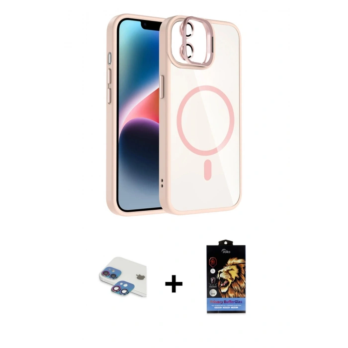 MARSİLYAN™- iPhone 11 Kılıf Yadigar Asil Koleksiyonu - Siyah Buffer Hayalet Cam Ekran Koruyucu + Pers Alüminyum Kamera Lens - GI