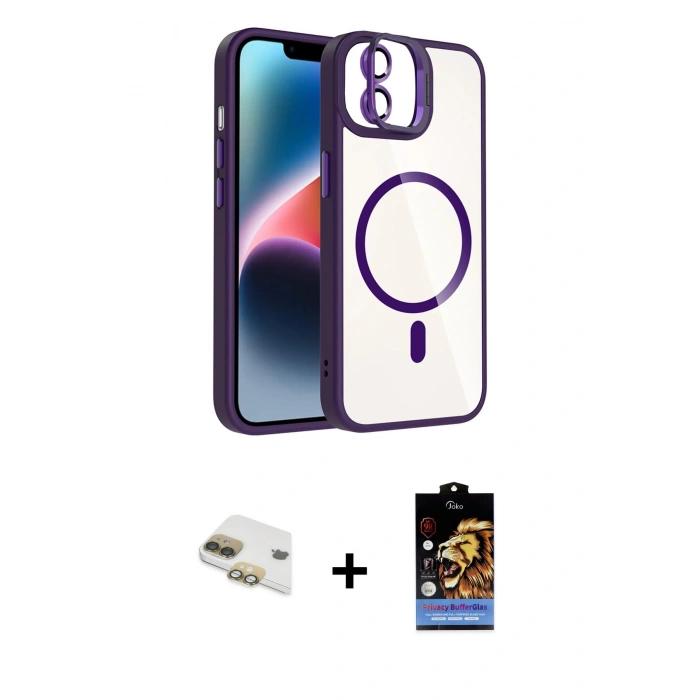 MARSİLYAN™- iPhone 11 Kılıf Yadigar Asil Koleksiyonu - Siyah Buffer Hayalet Cam Ekran Koruyucu + Pers Alüminyum Kamera Lens - GD