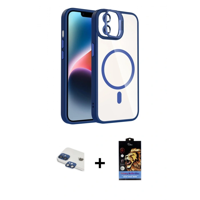MARSİLYAN™- iPhone 11 Kılıf Yadigar Asil Koleksiyonu - Siyah Buffer Hayalet Cam Ekran Koruyucu + Pers Alüminyum Kamera Lens - LT
