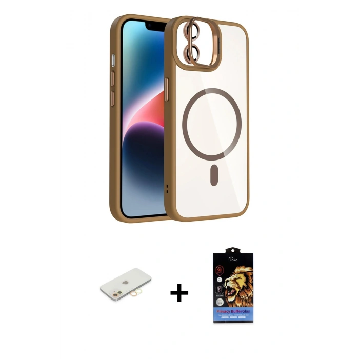 MARSİLYAN™- iPhone 11 Kılıf Yadigar Asil Koleksiyonu - Siyah Buffer Hayalet Cam Ekran Koruyucu + Renkli Kamera Lens Koruma Cam - SI