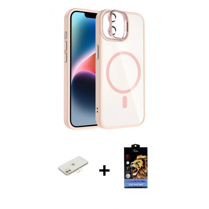 MARSİLYAN™- iPhone 11 Kılıf Yadigar Asil Koleksiyonu - Siyah Buffer Hayalet Cam Ekran Koruyucu + Renkli Kamera Lens Koruma Cam - SI