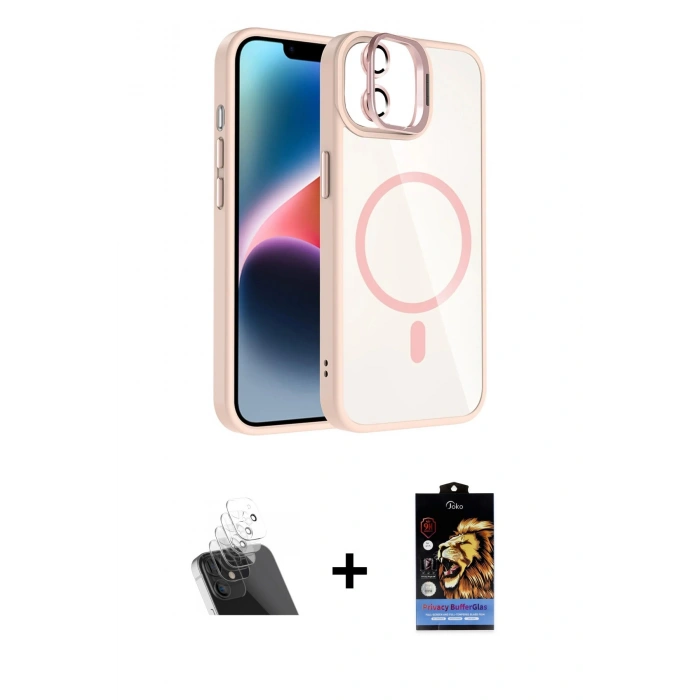 MARSİLYAN™- iPhone 11 Kılıf Yadigar Asil Koleksiyonu - Siyah Buffer Hayalet Cam Ekran Koruyucu + Şeffaf Kamera Lens Koruma Cam