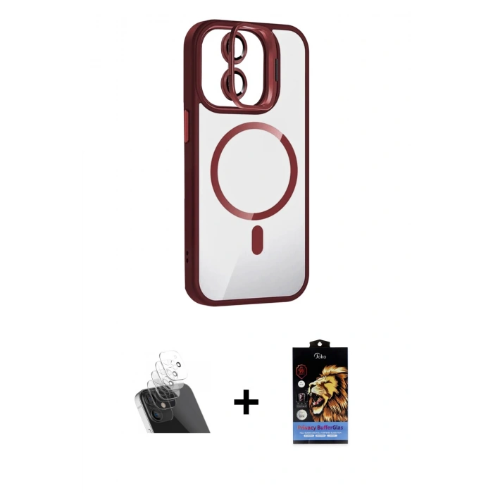MARSİLYAN™- iPhone 11 Kılıf Yadigar Asil Koleksiyonu - Siyah Buffer Hayalet Cam Ekran Koruyucu + Şeffaf Kamera Lens Koruma Cam