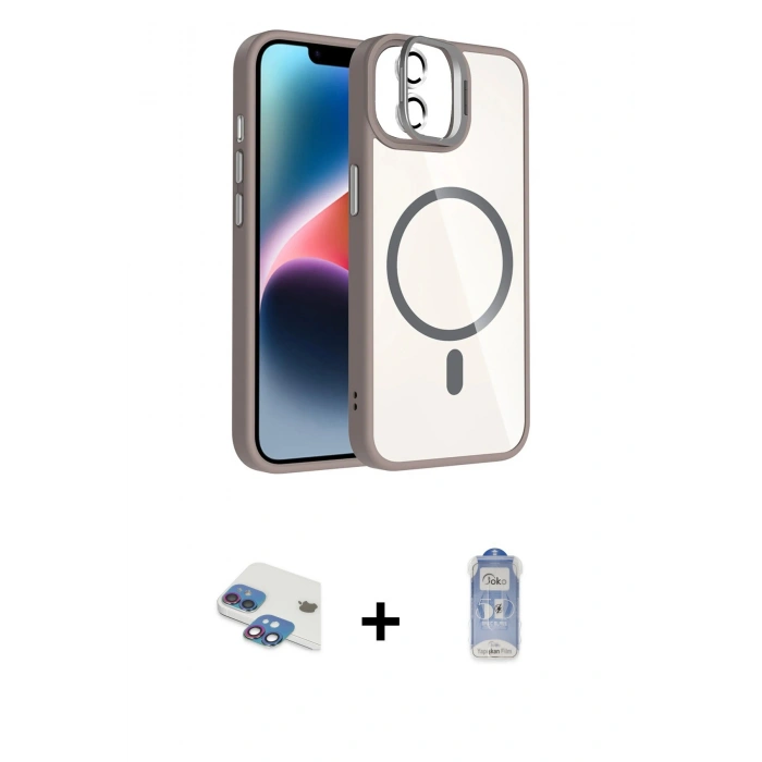 MARSİLYAN™- iPhone 11 Kılıf Yadigar Asil Koleksiyonu - Siyah Joko Magic 5D Cam + Pers Alüminyum Kamera Lens - GI
