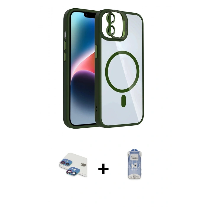 MARSİLYAN™- iPhone 11 Kılıf Yadigar Asil Koleksiyonu - Siyah Joko Magic 5D Cam + Pers Alüminyum Kamera Lens - GI