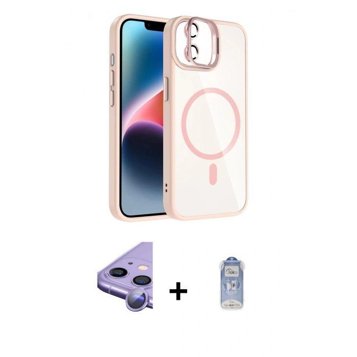 MARSİLYAN™- iPhone 11 Kılıf Yadigar Asil Koleksiyonu - Siyah Joko Magic 5D Cam + Raze Metal Kamera Lens - MR