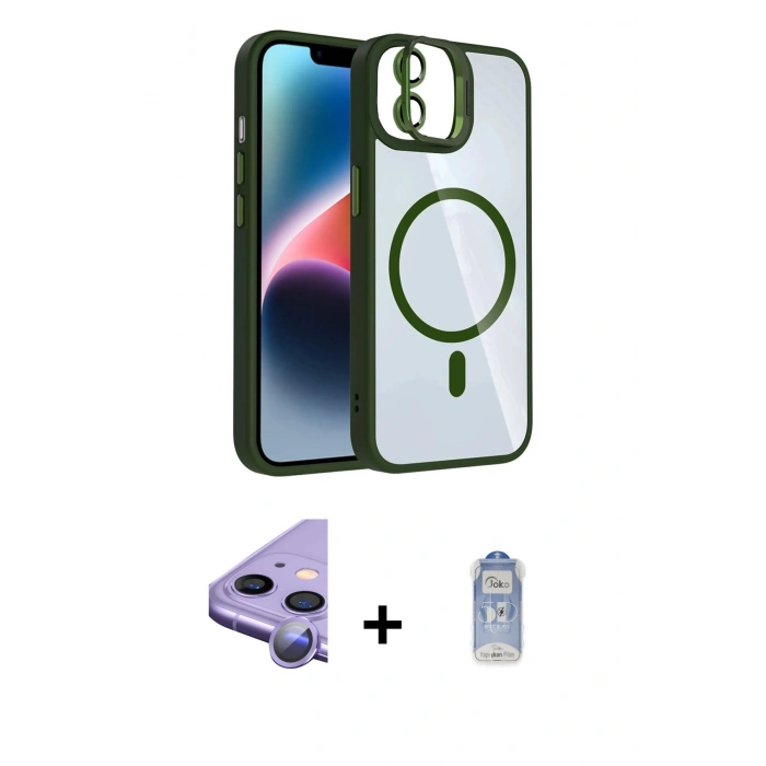 MARSİLYAN™- iPhone 11 Kılıf Yadigar Asil Koleksiyonu - Siyah Joko Magic 5D Cam + Raze Metal Kamera Lens - MR
