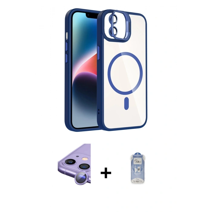 MARSİLYAN™- iPhone 11 Kılıf Yadigar Asil Koleksiyonu - Siyah Joko Magic 5D Cam + Raze Metal Kamera Lens - MR