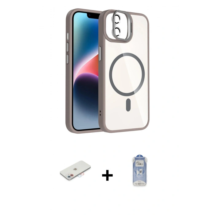 MARSİLYAN™- iPhone 11 Kılıf Yadigar Asil Koleksiyonu - Siyah Joko Magic 5D Cam + Renkli Kamera Lens Koruma Cam - PE