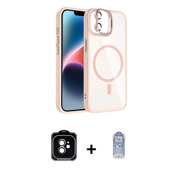 MARSİLYAN™- iPhone 11 Kılıf Yadigar Asil Koleksiyonu - Siyah Joko Magic 5D Cam + PVD Metal Kamera Lens - TU