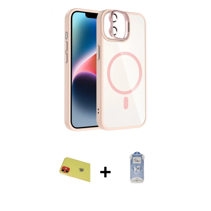 MARSİLYAN™- iPhone 11 Kılıf Yadigar Asil Koleksiyonu - Siyah Joko Magic 5D Cam + Rainbow Kamera Lens Koruma Cam - KI