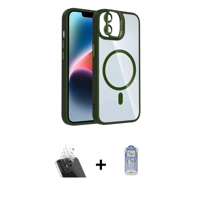 MARSİLYAN™- iPhone 11 Kılıf Yadigar Asil Koleksiyonu - Siyah Joko Magic 5D Cam + Kamera Lens Koruma Cam - SF