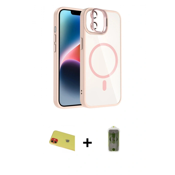 MARSİLYAN™- iPhone 11 Kılıf Yadigar Asil Koleksiyonu - Siyah Joko Magic 5D Hayalet Cam + Rainbow Kamera Lens Koruma Cam - KI