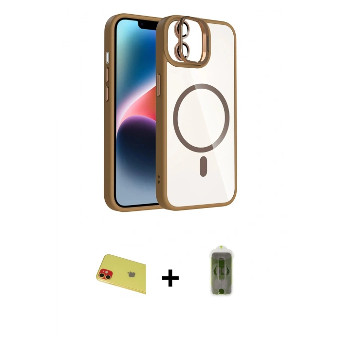 MARSİLYAN™- iPhone 11 Kılıf Yadigar Asil Koleksiyonu - Siyah Joko Magic 5D Hayalet Cam + Rainbow Kamera Lens Koruma Cam - KI