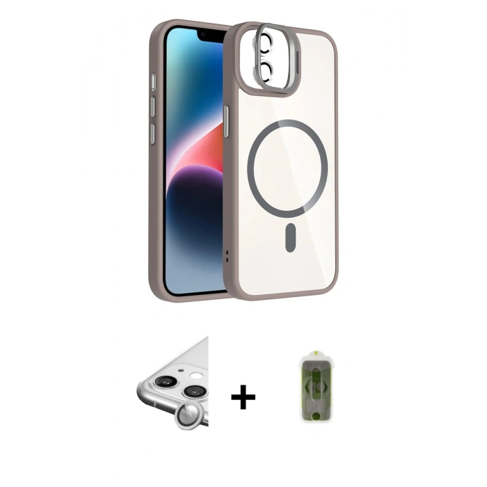 MARSİLYAN™- iPhone 11 Kılıf Yadigar Asil Koleksiyonu - Siyah Joko Magic 5D Hayalet Cam + Raze Metal Kamera Lens - GS