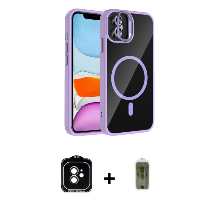MARSİLYAN™- iPhone 11 Kılıf Yadigar Asil Koleksiyonu - Siyah Joko Magic 5D Hayalet Cam + PVD Metal Kamera Lens - TU