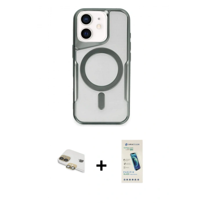 MARSİLYAN™- iPhone 11 Kılıf Yadigar Klasik Özel Seri - Şeffaf Pasifik Cam Ekran Koruyucu + Pers Alüminyum Kamera Lens - GD