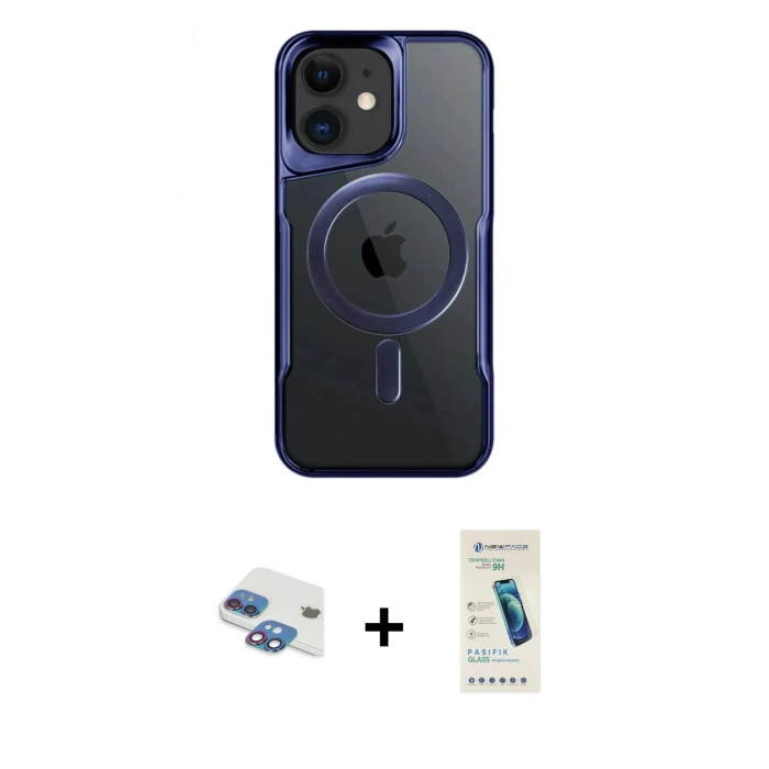 MARSİLYAN™- iPhone 11 Kılıf Yadigar Klasik Özel Seri - Şeffaf Pasifik Cam Ekran Koruyucu + Pers Alüminyum Kamera Lens - GI
