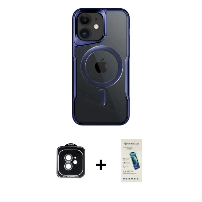 MARSİLYAN™- iPhone 11 Kılıf Yadigar Klasik Özel Seri - Şeffaf Pasifik Cam Ekran Koruyucu + PVD Metal Kamera Lens - YL