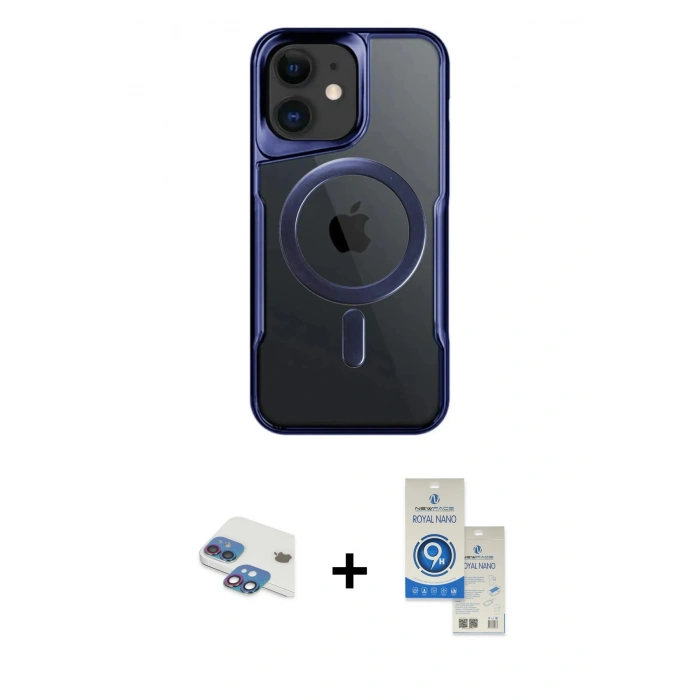 MARSİLYAN™- iPhone 11 Kılıf Yadigar Klasik Özel Seri - Şeffaf Royal Nano Ekran Koruyucu + Pers Alüminyum Kamera Lens - GI