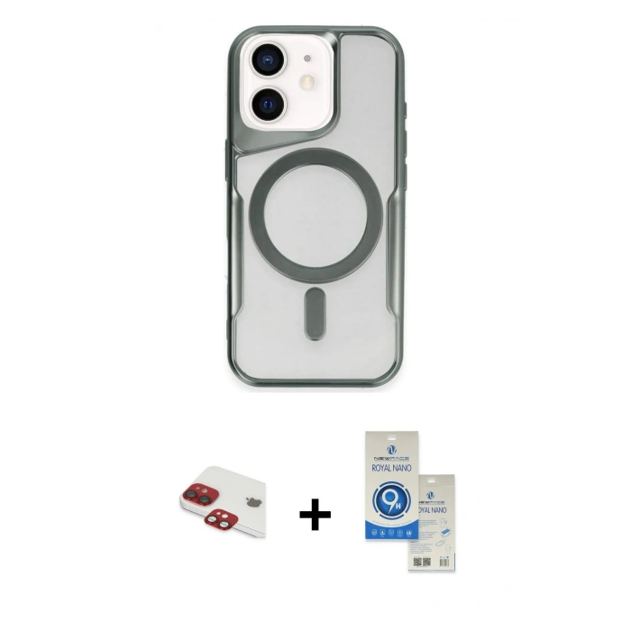 MARSİLYAN™- iPhone 11 Kılıf Yadigar Klasik Özel Seri - Şeffaf Royal Nano Ekran Koruyucu + Pers Alüminyum Kamera Lens - KI