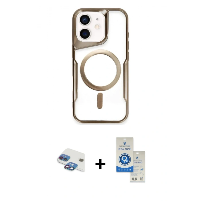 MARSİLYAN™- iPhone 11 Kılıf Yadigar Klasik Özel Seri - Şeffaf Royal Nano Ekran Koruyucu + Pers Alüminyum Kamera Lens - GI