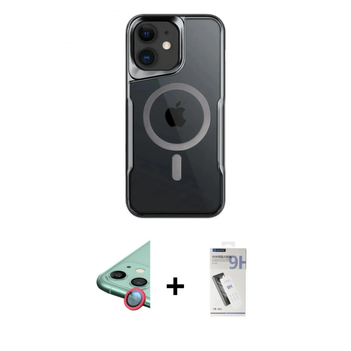 MARSİLYAN™- iPhone 11 Kılıf Yadigar Klasik Özel Seri - Şeffaf Uv Polymer Nano Ekran Koruyucu + Raze Metal Kamera Lens - KI