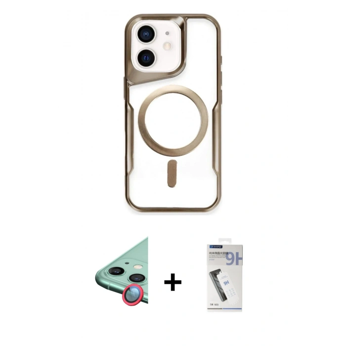 MARSİLYAN™- iPhone 11 Kılıf Yadigar Klasik Özel Seri - Şeffaf Uv Polymer Nano Ekran Koruyucu + Raze Metal Kamera Lens - KI