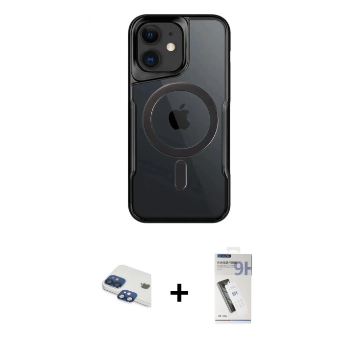 MARSİLYAN™- iPhone 11 Kılıf Yadigar Klasik Özel Seri - Şeffaf Uv Polymer Nano Ekran Koruyucu + Pers Alüminyum Kamera Lens - LT