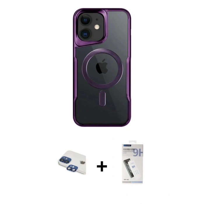 MARSİLYAN™- iPhone 11 Kılıf Yadigar Klasik Özel Seri - Şeffaf Uv Polymer Nano Ekran Koruyucu + Pers Alüminyum Kamera Lens - LT