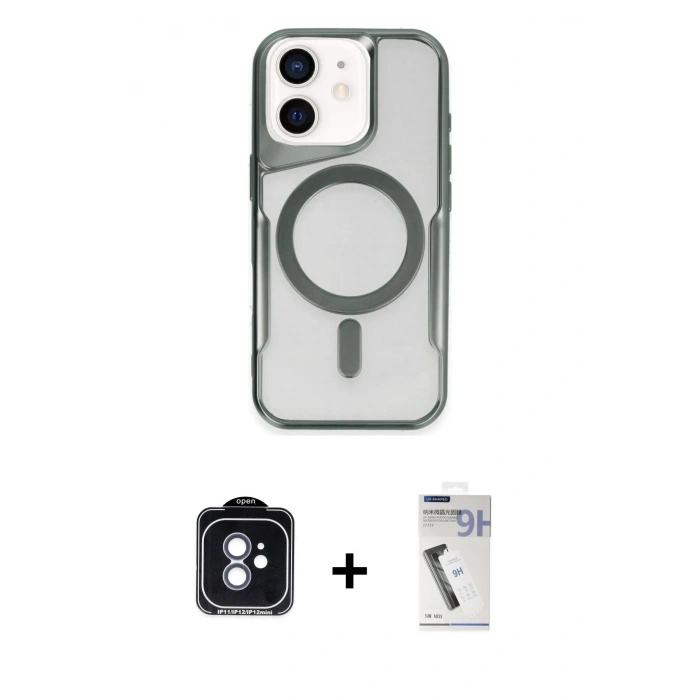 MARSİLYAN™- iPhone 11 Kılıf Yadigar Klasik Özel Seri - Şeffaf Uv Polymer Nano Ekran Koruyucu + Mavi PVD Metal Kamera Lens