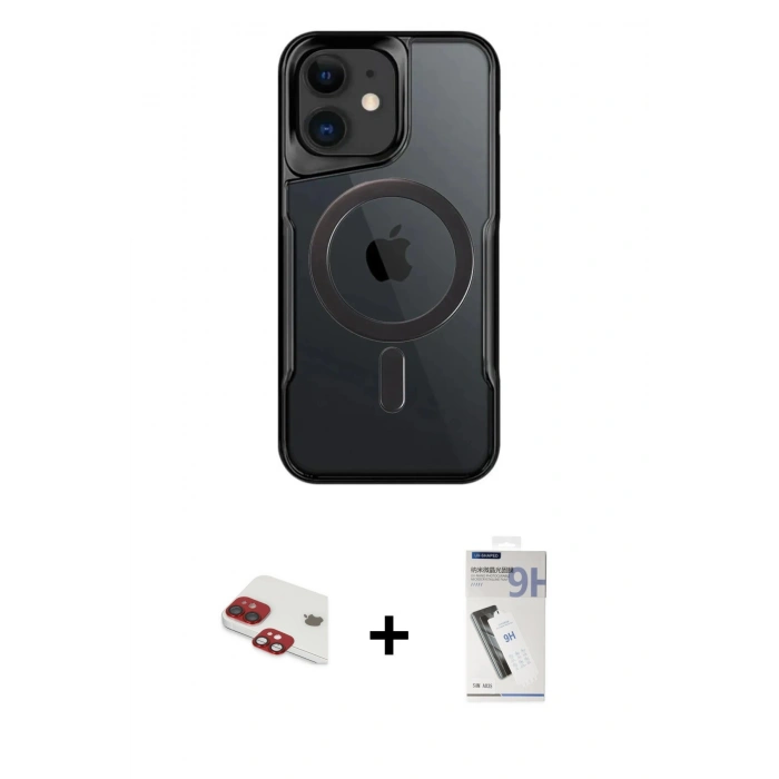 MARSİLYAN™- iPhone 11 Kılıf Yadigar Klasik Özel Seri - Şeffaf Uv Polymer Nano Ekran Koruyucu + Pers Alüminyum Kamera Lens - KI