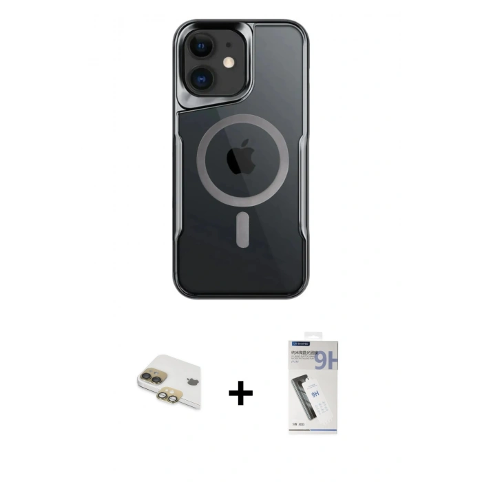 MARSİLYAN™- iPhone 11 Kılıf Yadigar Klasik Özel Seri - Şeffaf Uv Polymer Nano Ekran Koruyucu + Pers Alüminyum Kamera Lens - GD