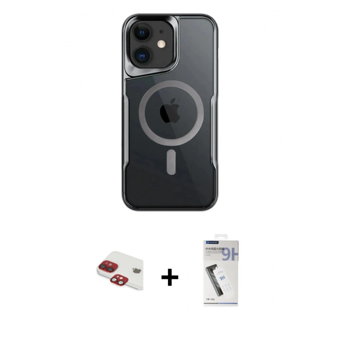 MARSİLYAN™- iPhone 11 Kılıf Yadigar Klasik Özel Seri - Şeffaf Uv Polymer Nano Ekran Koruyucu + Pers Alüminyum Kamera Lens - KI